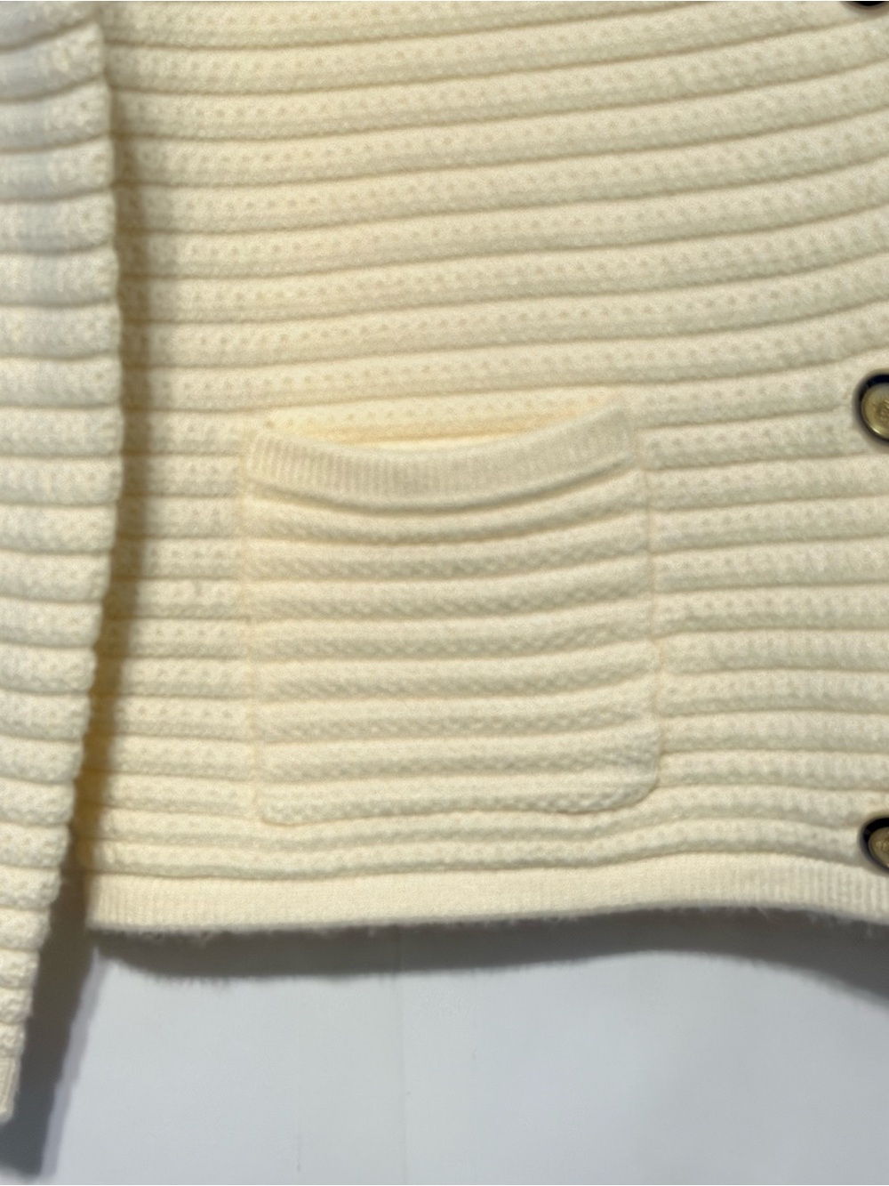 Hilary Radley Cream Button Front Cardigan NWT Size Medium - Picture 6 of 10